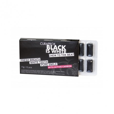 CURAPROX BLACK IS WHITE CHEWING GUM 12TEM