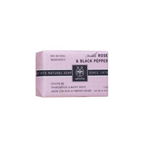 APIVITA NATURAL SOAP WITH ROSE & BLACK PEPPER 125GR