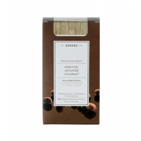 KORRES ARGAN OIL ADVANCED COLORANT 8.1 ASH LIGHT BLONDE