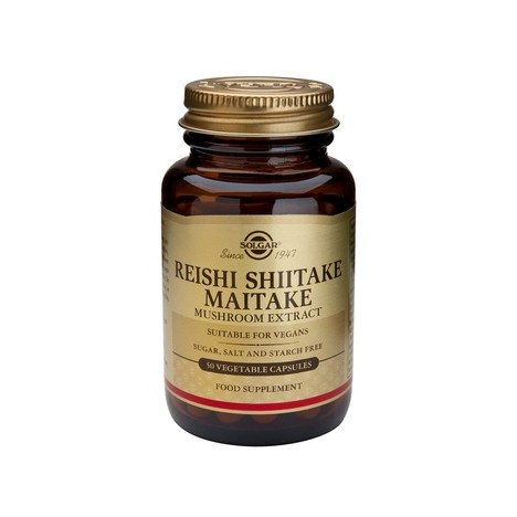 SOLGAR REISHI SHIITAKE MAITAKE MUSHROOM EXTRACT 50CAPS