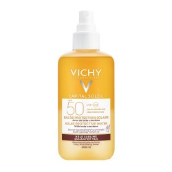 VICHY CAPITAL SOLEIL SOLAR PROTECTIVE WATER ΛΑΜΠΕΡΟ ΜΑΥΡΙΣΜΑ SPF50 200ML