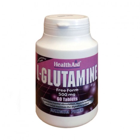 HEALTH AID L-GLUTAMINE 500MG 60TABS