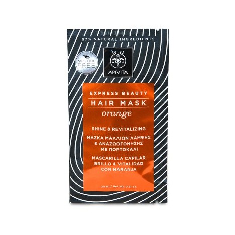 APIVITA EXPRESS BEAUTY HAIR MASK ORANGE SHINE & REVITALIZING 20ML