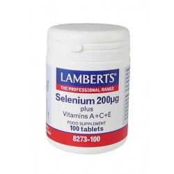 LAMBERTS SELENIUM 200MG PLUS VITAMIN A+C+E 100TABS